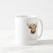 Highland Cow nur eine kleine Moody-Blume Kuh-Farm Kaffeetasse (VorderseiteRechts)