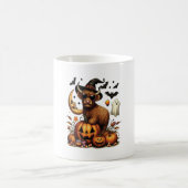 Highland Cow on Pumpkin Halloween Kaffeetasse (Mittel)