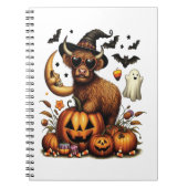 Highland Cow on Pumpkin Halloween Notizblock (Vorderseite)