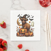 Highland Cow on Pumpkin Halloween Serviette (Beispiel)