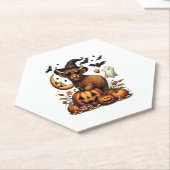 Highland Cow on Pumpkin Halloween Untersetzer (angewinkelt)