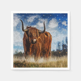 Highland Cow Paper Napkins Serviette