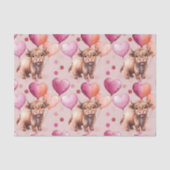 Highland Cow Pastel Balloon Cute Gift Seidenpapier (Vorderseite)