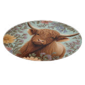 Highland Cow Pastel William Morris Inspired Floral Schneidebrett (Ecke)