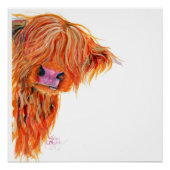 Highland Cow 'Peekaboo' Poster Print (Vorderseite)