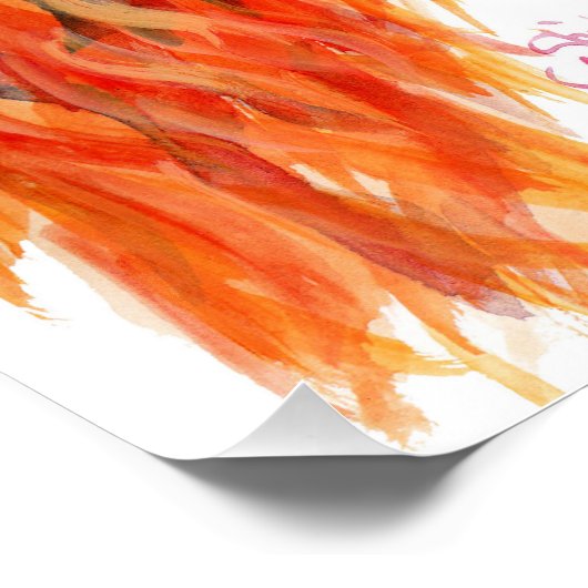 Highland Cow 'Peekaboo' Poster Print (Ecke)