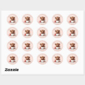 Highland Cow Personalisiert Name Round Stickers (Blatt)
