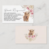 Highland Cow Pink Boho Floral Book Request Insert (Vorne/Hinten)