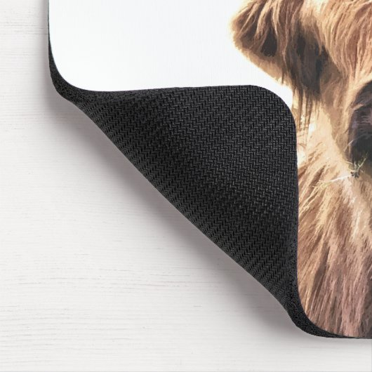 Highland Cow Portrait Mousepad (Ecke)