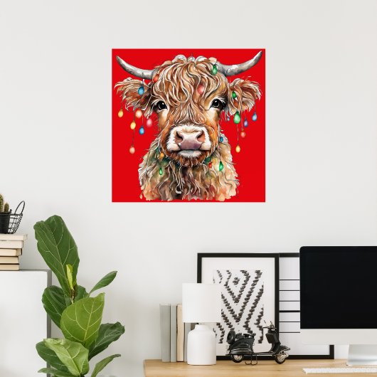 Highland Cow Poster (Heimbüro)