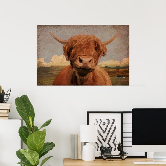 Highland Cow Poster (Heimbüro)