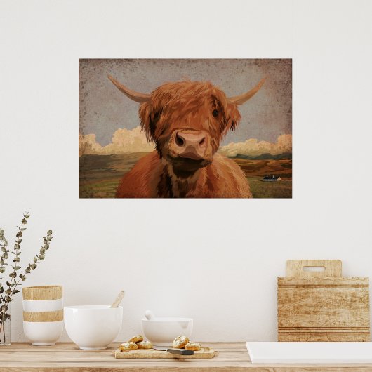 Highland Cow Poster (Küche)