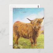 Highland Cow Postkarte (Vorne/Hinten)