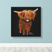 HiGHLaND CoW PRiNT ‘ PoRRiDGe ‘ SHiRLeY MacARTHuR Leinwanddruck (Insitu (Holzboden))