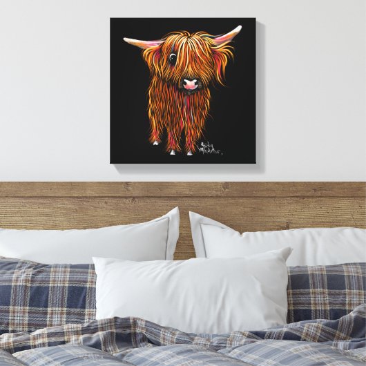 HiGHLaND CoW PRiNT ‘ PoRRiDGe ‘ SHiRLeY MacARTHuR Leinwanddruck (Insitu (Schlafzimmer))