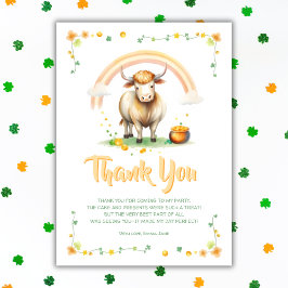 Highland Cow Rainbow St Patricks Day Birthday Dankeskarte