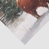 Highland Cow Red Barn Weihnachtsdekoupage Seidenpapier (Detail)