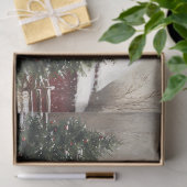 Highland Cow Red Barn Weihnachtsdekoupage Seidenpapier (Geschenk)