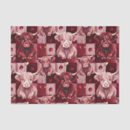 Highland Cow Red Cream Golden Heart Gift Liner Seidenpapier