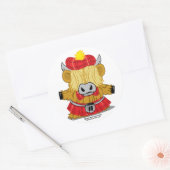 Highland Cow Red Kilt Runder Aufkleber (Umschlag)