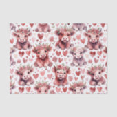 Highland Cow Red Pink Heart Flower Gift Seidenpapier (Vorderseite)