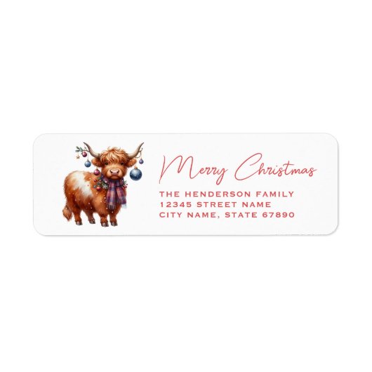 Highland Cow Return Address Labels (Vorne)
