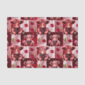 Highland Cow Ruby Red Golden Heart Gift Liner Seidenpapier (Vorderseite)