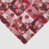 Highland Cow Ruby Red Golden Heart Gift Liner Seidenpapier (Ausschnitt)