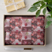 Highland Cow Ruby Red Golden Heart Gift Liner Seidenpapier (Geschenk)