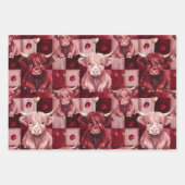 Highland Cow Ruby Red Golden Heart Teen Gift Geschenkpapier Set (Vorderseite 3)