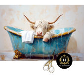 Highland Cow Rustic Boho Bath Tub Wellness-Center  Seidenpapier