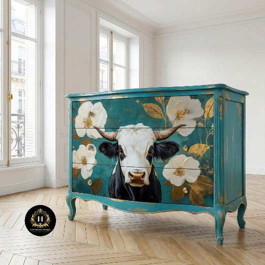 Highland Cow Rustic Boho Bauernhof Decoupage Seidenpapier