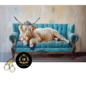 Highland Cow Rustic Boho Sofa Wellness-Center Deco Seidenpapier