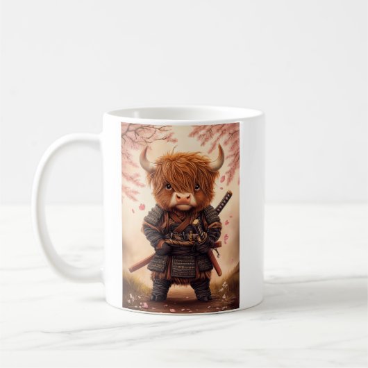 Highland Cow Samurai Kaffeetasse (Links)