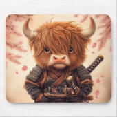 Highland Cow Samurai Mousepad (Vorne)