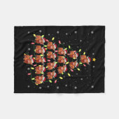 Highland Cow Santa Christmas Tree Lights Ugly Swea Fleecedecke (Vorderseite (Horizontal))