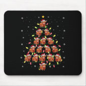 Highland Cow Santa Christmas Tree Lights Ugly Swea Mousepad (Vorne)