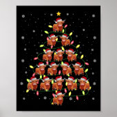 Highland Cow Santa Christmas Tree Lights Ugly Swea Poster (Vorne)