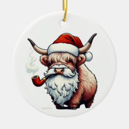 Highland Cow Santa - Funny Rustic Dekoration
