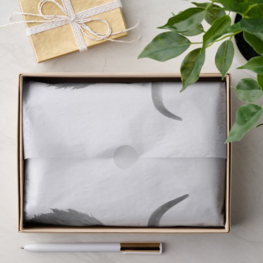 Highland Cow Schottland Rustikal Schwarz-weiß Seidenpapier (Geschenk)