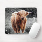 Highland Cow Scotland Personalisierter Name Mousepad (Mit Mouse)
