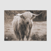 Highland Cow Scotland Rustic Brown Monoton Seidenpapier (Vorderseite)