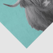 Highland Cow Scotland Rustic Schwarz-weiß Tissue P Seidenpapier (Ausschnitt)