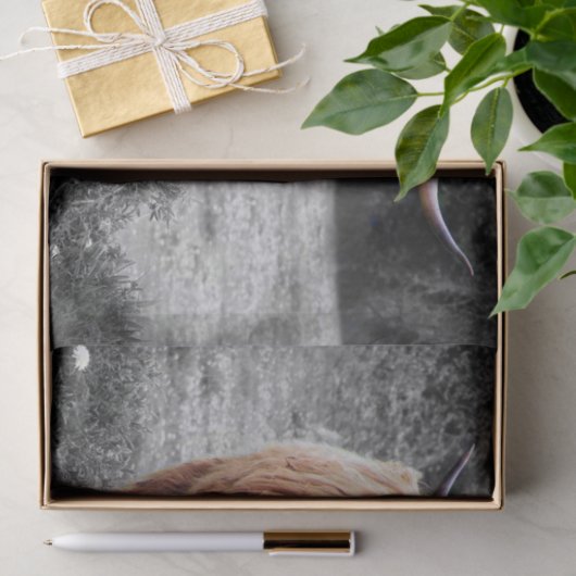 Highland Cow Scotland Rustic Seidenpapier (Geschenk)