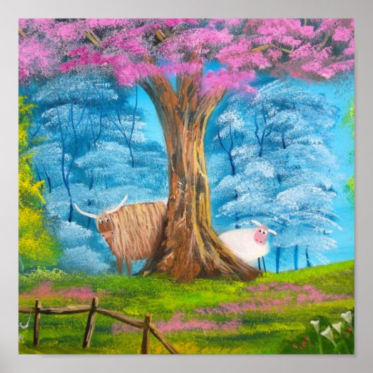 HIGHLAND COW SHEEP FOLGEMALT POSTER (Vorne)