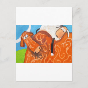 HIGHLAND COW SHEEP POSTKARTE