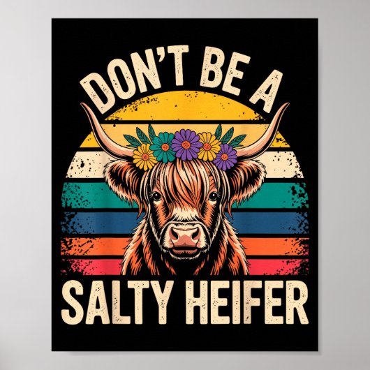 Highland Cow Shirt Funny Men Women  Poster (Vorne)