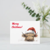 Highland Cow Snow Weihnachten Personalisiert (Stehend Vorderseite)