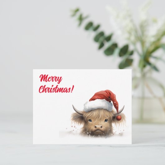Highland Cow Snow Weihnachten Personalisierter Url (Stehend Vorderseite)