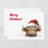 Highland Cow Snow Weihnachten Personalisierter Url (Vorne/Hinten)